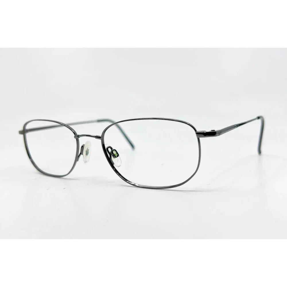 Flexon 600 Eyeglasses Mens Gunmetal Gray Oval Metal Frames 54-18-145